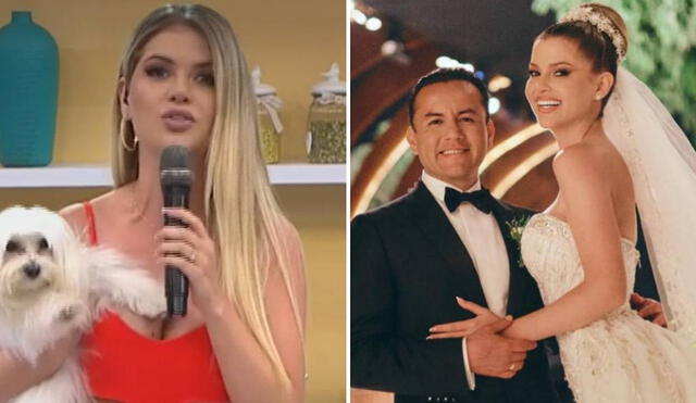 Richard Acuña usó zapatos con plataforma en su boda con Brunella Horna. Foto: captura de América TV/Instagram de Brunella Horna