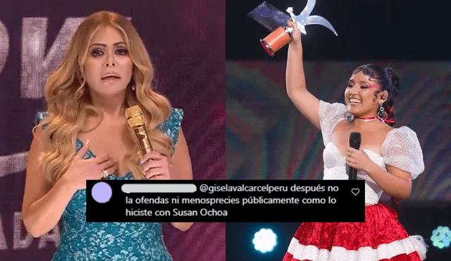 Gisela Valcárcel recibe críticas de los seguidores de Milena Warthon. Foto: composición LR/ captura de América TV/ @milenawarthon/Instagram