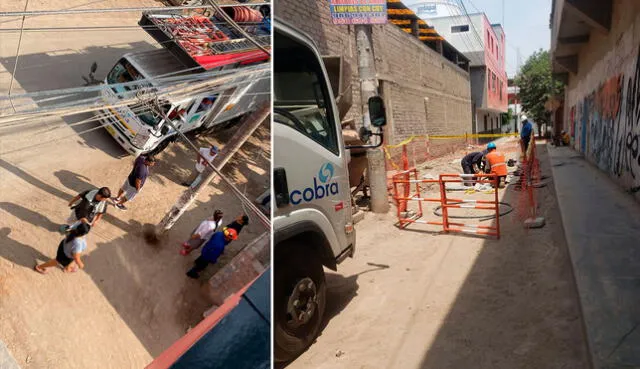 Vecinos de Comas reportan problemas de electricidad en pasaje.  Fotos: Composición: LR/Cortesía