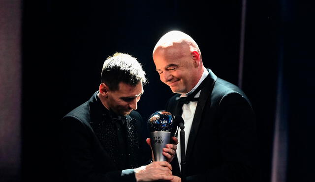 Lionel Messi recibiendo el premio The Best. Foto: AFP