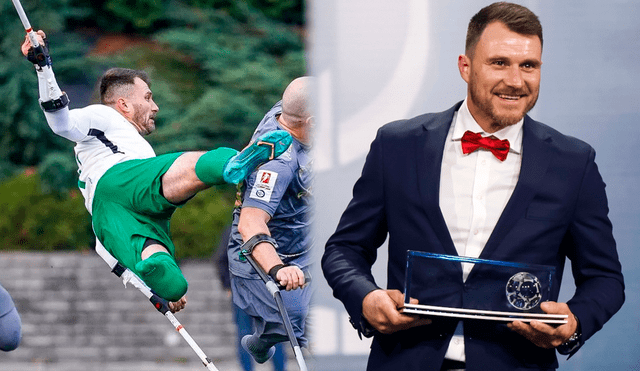 Marcin Oleksy es el primer futbolista amputado en ganar un premio Puskas de la FIFA. Foto: composición GLR/FIFA