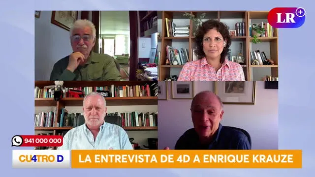 Enrique Krauze habla con "Cuatro D" sobre las declaraciones de AMLO y la relación entre Perú y México luego de estas. Foto: captura de LR+ / Video: LR+