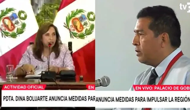 La presidenta Dina Boluarte estuvo disconforme con las preguntas que realizó el periodista de Canal N. Foto: composición LR/captura Canal N. | Video: Canal N