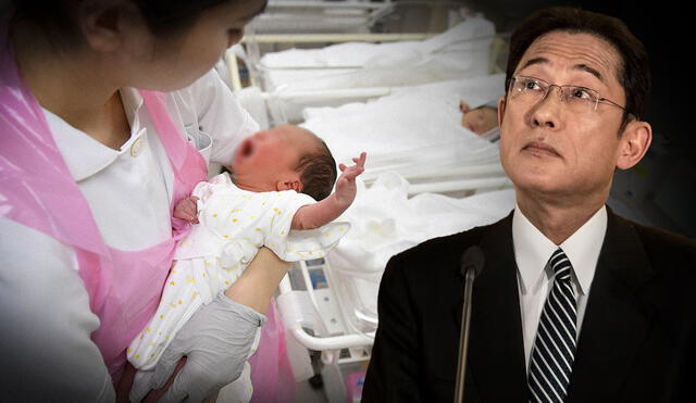 Fumiko Kishida, primer ministro de Japón ha desatado pólemica en Japón por su propuesta para combatir las bajas tasas de natalidad. Foto: composición LR/Wataru Ito/Martin Divisek/EPA