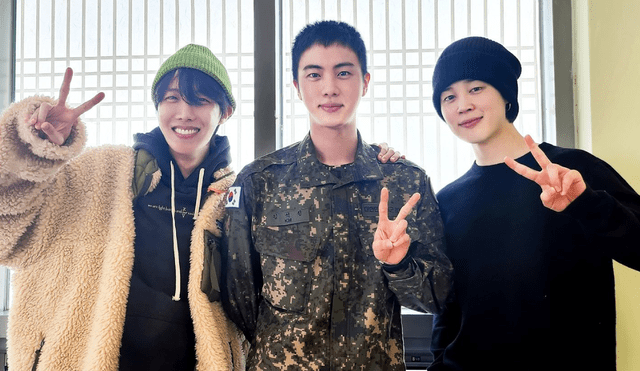 J-Hope y Jimin visitaron a Jin el 4 de marzo. Poco después, el primero compartió detalles de la reunión con su compañero mayor de BTS. Foto: Instagram/jin
