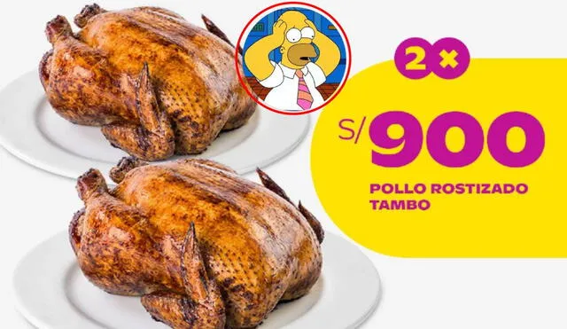 Los cibernautas enloquecieron al ver que Tambo ofrecía pollo rostizado a casi 1.000 soles. Foto: composición LR/Facebook/Tambo/La Granja Real Food Chicken