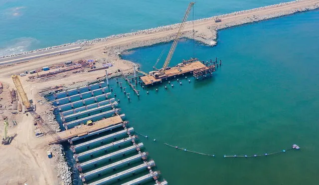 El Terminal Portuario de Chancay está siendo construido por la empresa china Cosco Shipping. Foto: MTC