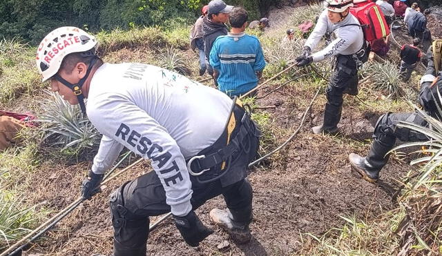 Un grupo de 10 rescatistas de la Policía Nacional del Perú. Foto: PNP