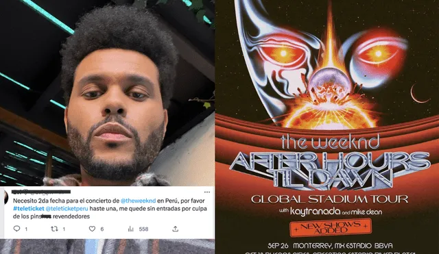 Fans de The Weeknd se quedan sin entradas para el concierto. Foto: composición LR/Instagram/Twitter