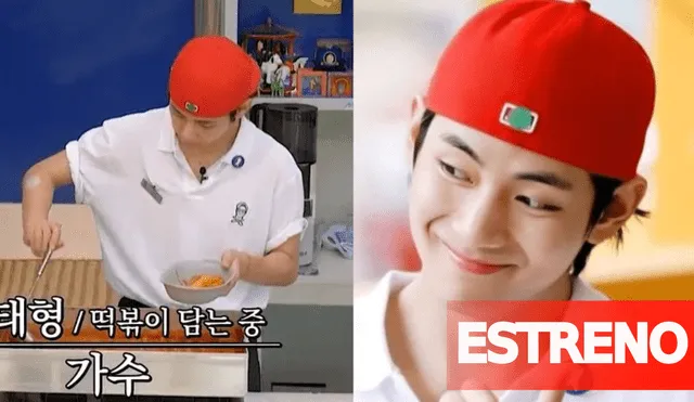 Taehyung, cantante del grupo de kpop BTS, es un pasante de cocina en el programa coreano "Seojin's". Foto: composición LR/tvN