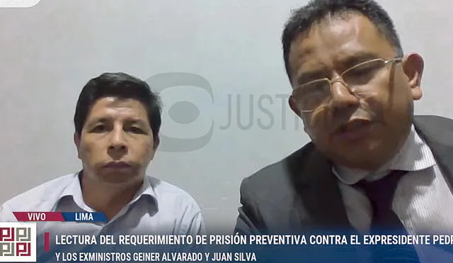 Hasta el 2026. El expresidente Pedro Castillo cumplirá prisión preventiva por 36 meses. Foto: captura Justicia TV