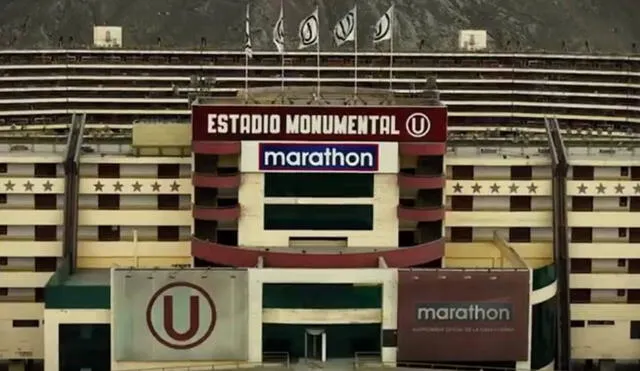 El nombre de la marca que vestirá a los merengues ahora aparecerá en el estadio. Foto: Universitario