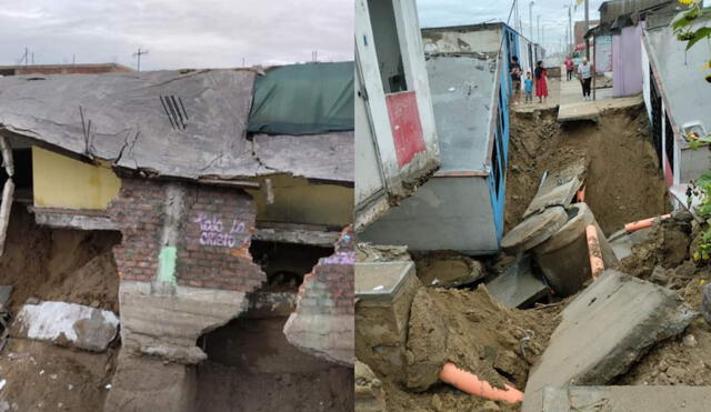 Casas se derrumbaron por lluvias en Trujillo. Foto: composición Luis Fernando Apaza/Ozono Televisión