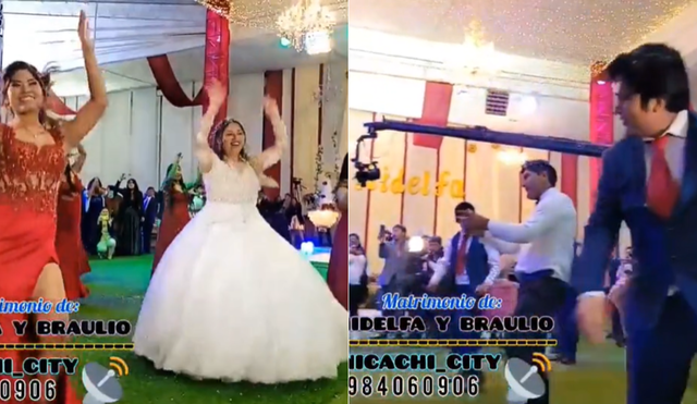 Jóvenes esposos bailando en el día de su boda. Foto: Captura de video/hideramosd2 - Video: @hideramosd2/TikTok.