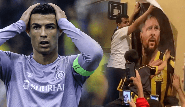 Cristiano Ronaldo llegó a Al-Nassr tras el Mundial Qatar 2022. Foto: composición LR/AFP/Twitter - Video: @VarskySports/Twitter