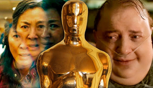 Michelle Yeoh y Brendan Fraser son los favoritos para llevarse el Oscar en sus respectivas categorías. Foto: composición LR/A24