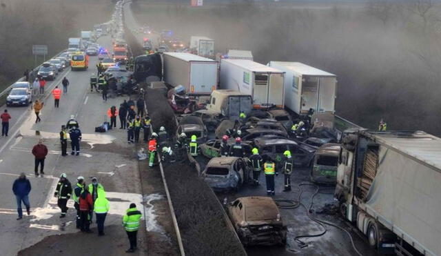 Choque múltiple en Hungría a dejado 13 heridos de gravedad. Foto: @ElJornalSV1/Twitter