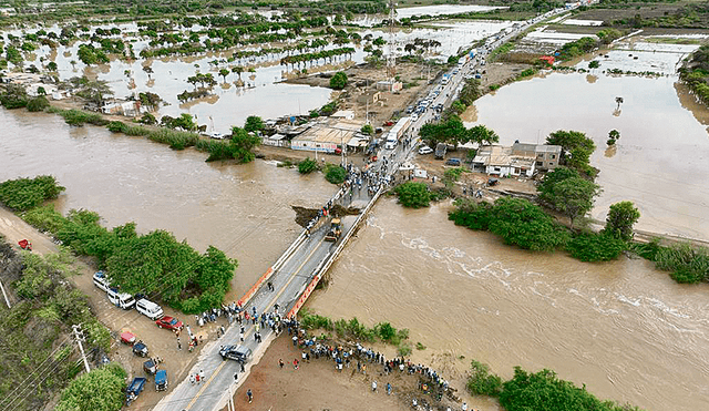 Lambayeque. El río La Leche se desbordó en la zona de Pacora y dañó casas y cultivos. Foto: Joseph Chero/La República