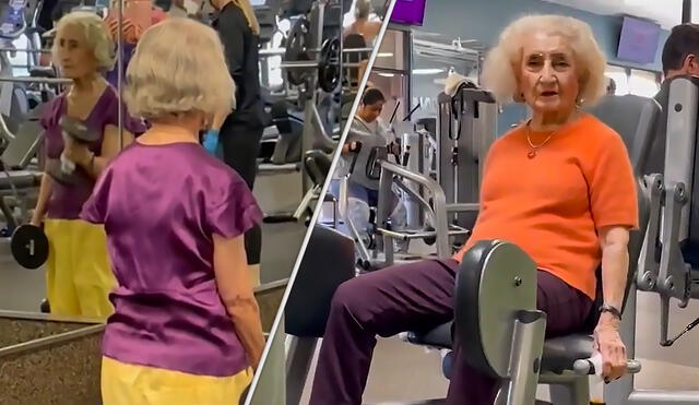 A sus 103 años, a Teresa Moore le gusta estar en buena forma física. Foto: composición LR/captura Fox11