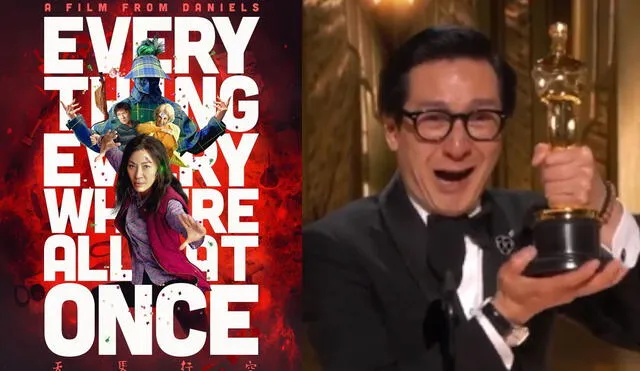 Ke Huy Quan ganó el Oscar 2023 a mejor actor de reparto por "Todo en todas partes". Foto: composición LR/A24/Captura de TNT
