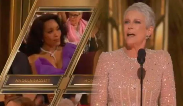 ¿Se picó? Angela Basset tuvo criticada reacción en los Oscar 2023. Foto: captura/TNT