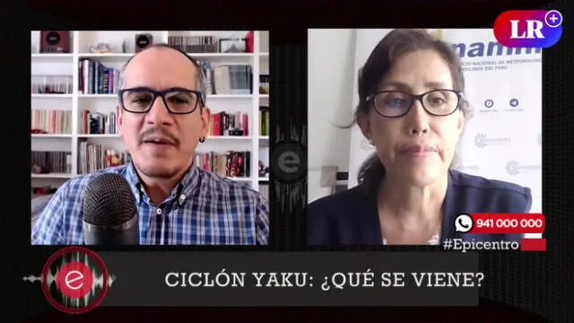 David Gómez Fernandini conversa con la especialista sobre cómo seguirán desarrollándose las consecuencias del ciclón Yaku en el país. Foto: captura LR+/Video: Grado 5 - LR+