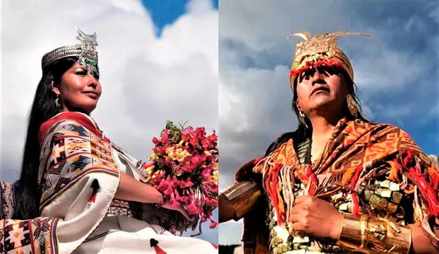 Yaritna García Moscoso y David Ancca Cuyo, maestros actores en el Inti Raymi.