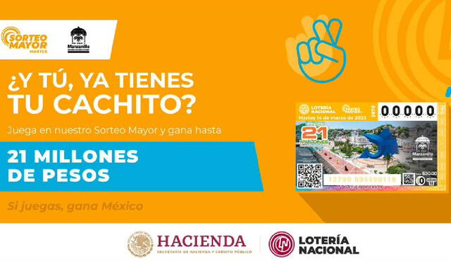 El Sorteo Mayor de México HOY, 14 de marzo, trae un premio de 21 millones de pesos. Foto: Lotería Nacional
