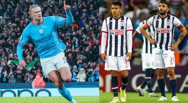 El récord de Erling Haaland en Champions fue comparado con el de su compañero Julián Álvarez ante Alianza Lima. Foto: composición Manchester City/AFP | Video: ESPN