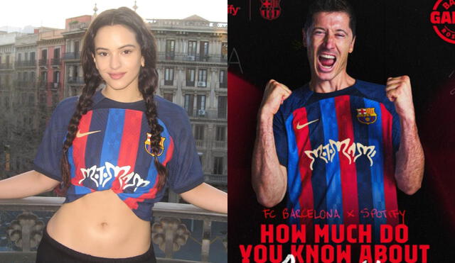 Gracias al acuerdo con Spotify, "Motomami" de Rosalía se lucirá en el Spotify Camp Nou. Foto: composición LR/Rosalía/FC Barcelona/Instagram