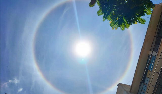 Halo solar sorprende a ciudadanos del departamento norteño. Foto: TVI Noticias