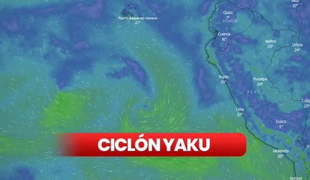 Está previsto que los efectos del ciclón Yaku estén presentes hasta el 16 de marzo. Foto: composición LR-Fabrizio Oviedo/Windy.com