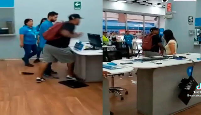 Los trabajadores pedían a gritos que ingrese la PNP. Foto: captura / TikTok/Canal Callao