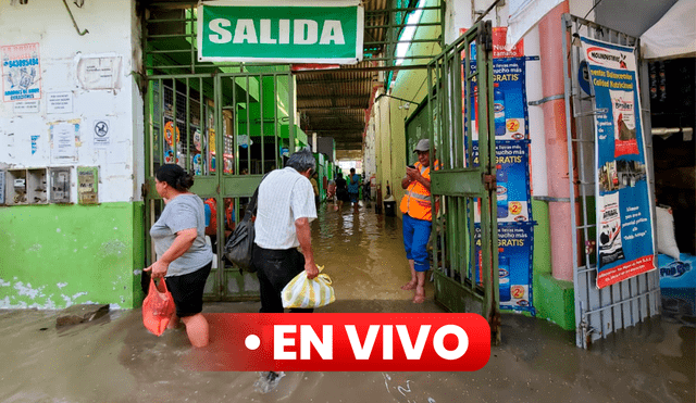 Las precipitaciones en Piura inundaron uno de los mercados de la ciudad. Foto: Almendra Ruesta / URPI-LR. Video: La República