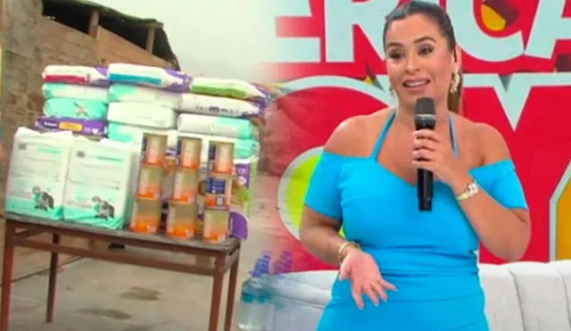 Ethel Pozo envió víveres para personas que perdieron su hogar. Foto: captura/América TV