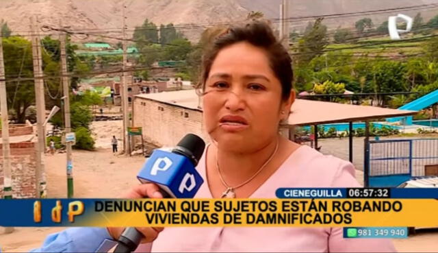 Vecina de Cieneguilla expresa que la amenaza del huaico impide que puedan recuperar sus cosas. Video: Panamericana Tv