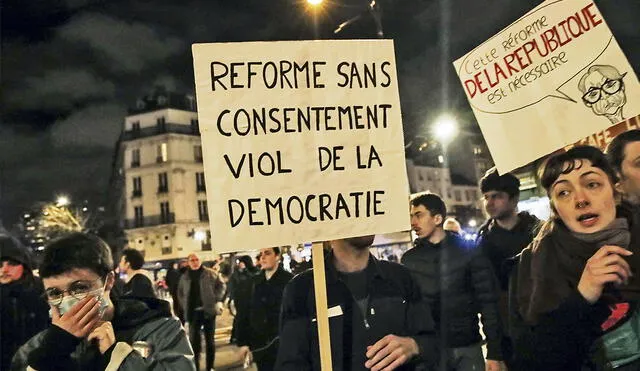 Oposición. Franceses no desean la propuesta del presidente Emmanuel Macron de la reforma las pensiones. Foto: EFE