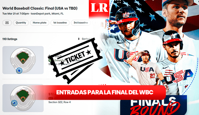 Conoce cómo adquirir entradas para la gran final del WBC. Foto: composición RL/PNGEgg/SeatGeak/WBCBaseball