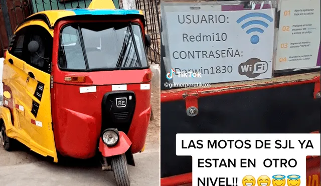 Mototaxista instala wifi en su vehículo y se convierte en viral en TikTok. Foto: Composición LR