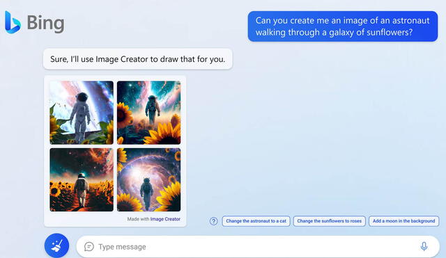 Bing Image Creator contará con la tecnología de una "versión avanzada" del modelo DALL-E de OpenAI. Foto: Microsoft