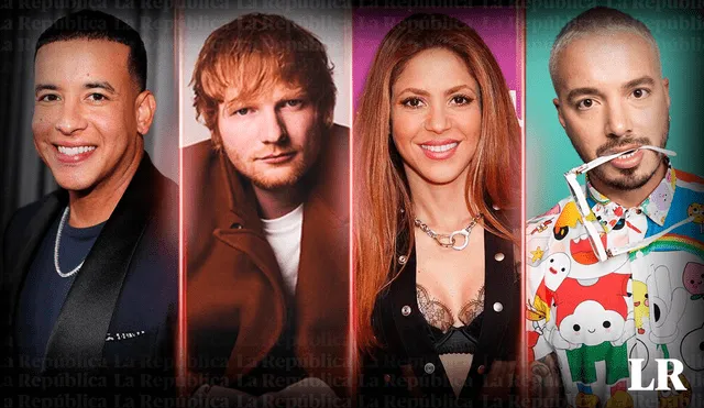 Ed Sheeran alista colaboraciones con Shakira, J Balvin, Daddy Yankee y Pharrell Williams   Foto: Composición LR/Infobae/Rolling Stone / Vanitatis / Latex Magazine