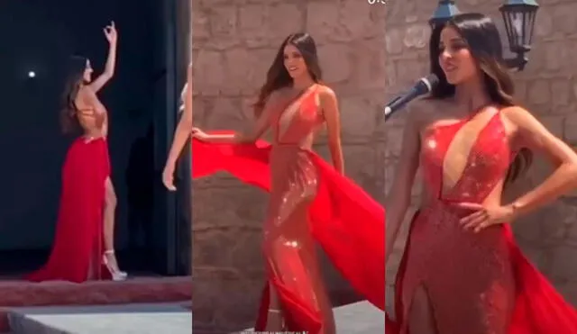 La chica reality Luciana Fuster impactó con su vestido a los asistentes. Foto: captura/Instagram/YouTube