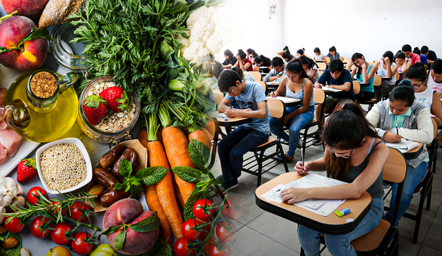 Es necesario que los universitarios lleven una dieta saludable y rica en nutrientes para rendir en sus estudios. Foto: Composición LR
