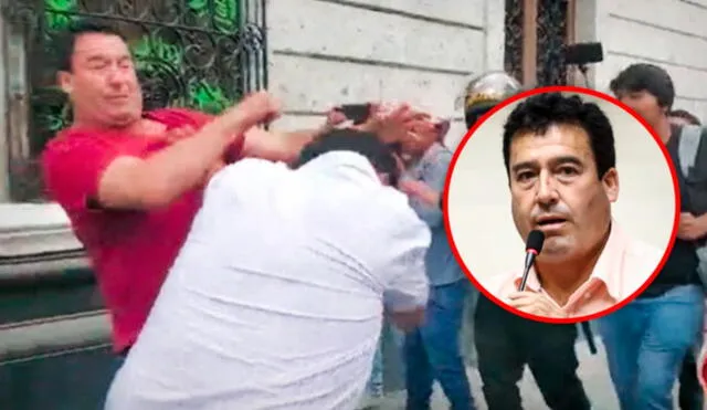 El parlamentario Edwin Martínez indicó que volvería agredir a un manifestante en caso de que le faltara el respeto. Foto: composición Jazmin Ceras/ LR