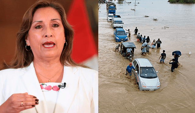 Dina Boluarte lamentó los estragos de las lluvias en las regiones del norte. Foto: composición La República/ Clinton Medina