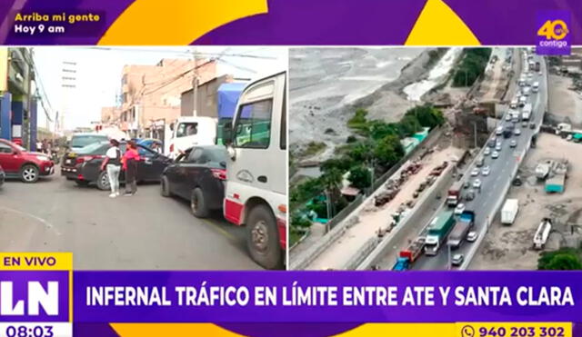 El puente de Huachipa presentó rajaduras en su hundimiento. Foto y video:: captura de Latina