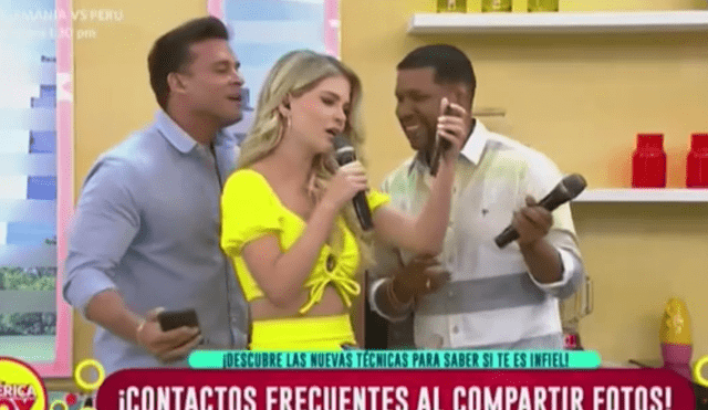 Revisan el celular de Christian Domínguez en "América hoy". Foto: captura de América TV - Video: América TV