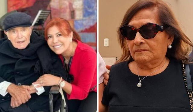 Magaly Medina y su madre llegaron al velorio de Luis Medina. Foto: Instagram/captura de Panamericana