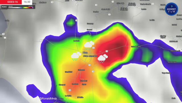 Asismet muestra reporte, a través de imágenes, de fuertes lluvias en Piura. Foto: Asismet