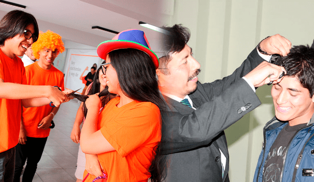 Una de las tradiciones peruanas universitarias más populares es cortarle el cabello a un 'cachimbo'. Foto: composición LR/Trilce/Universidad Continental